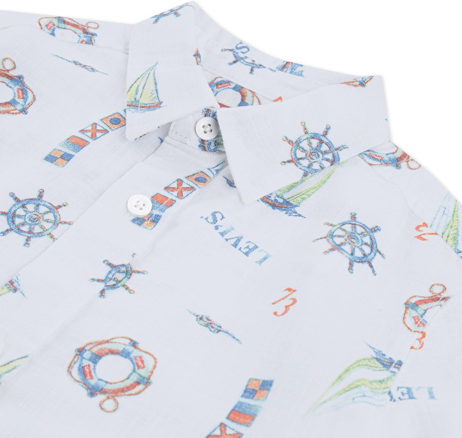 imageLevis Boys Short Sleeve Woven Button Up ShirtSwim Cap