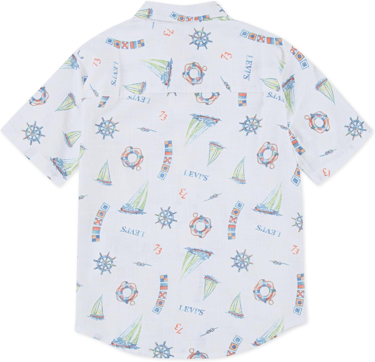 imageLevis Boys Short Sleeve Woven Button Up ShirtSwim Cap