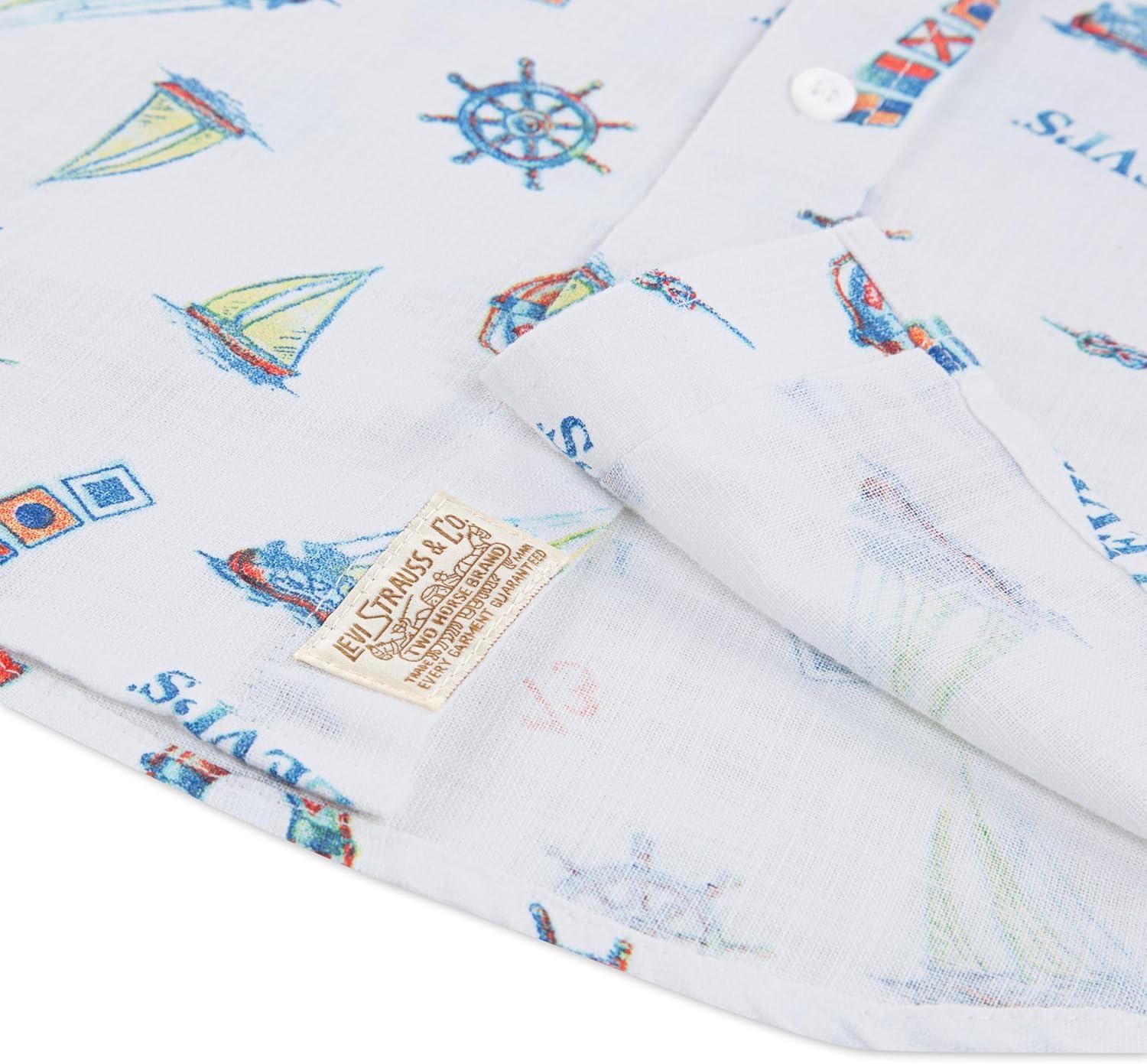 imageLevis Boys Short Sleeve Woven Button Up ShirtSwim Cap