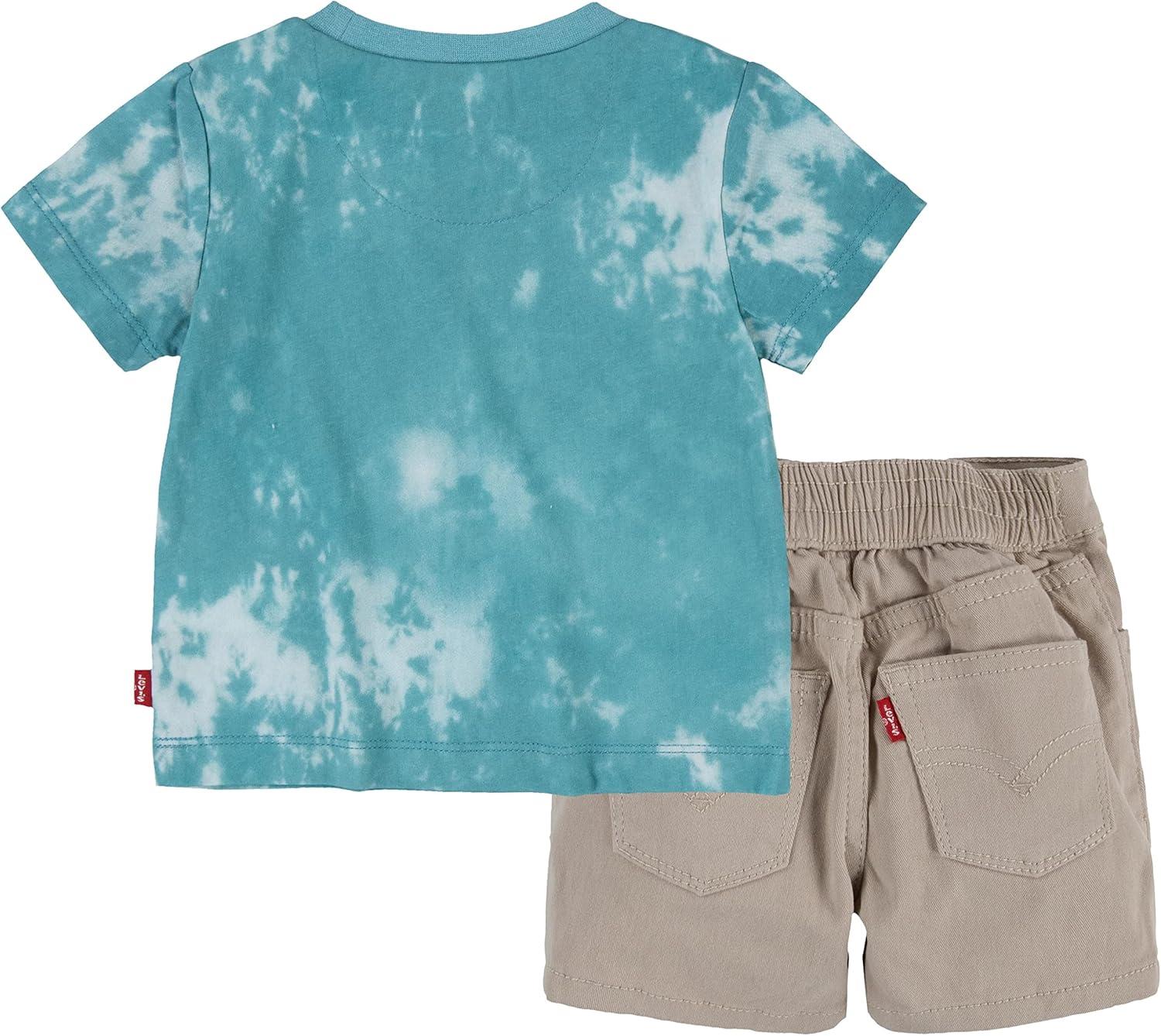 imageLevis Boys and Baby Graphic TShirt and Shorts 2Piece Outfit SetBrittany Blue