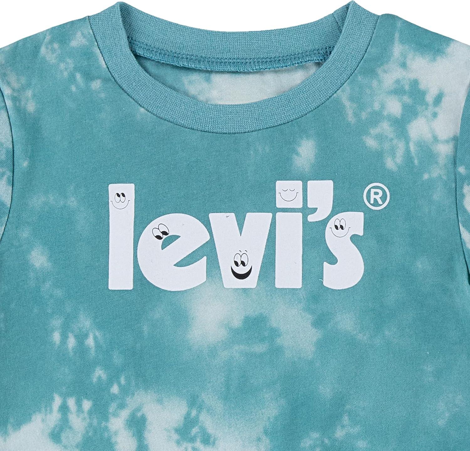 imageLevis Boys and Baby Graphic TShirt and Shorts 2Piece Outfit SetBrittany Blue