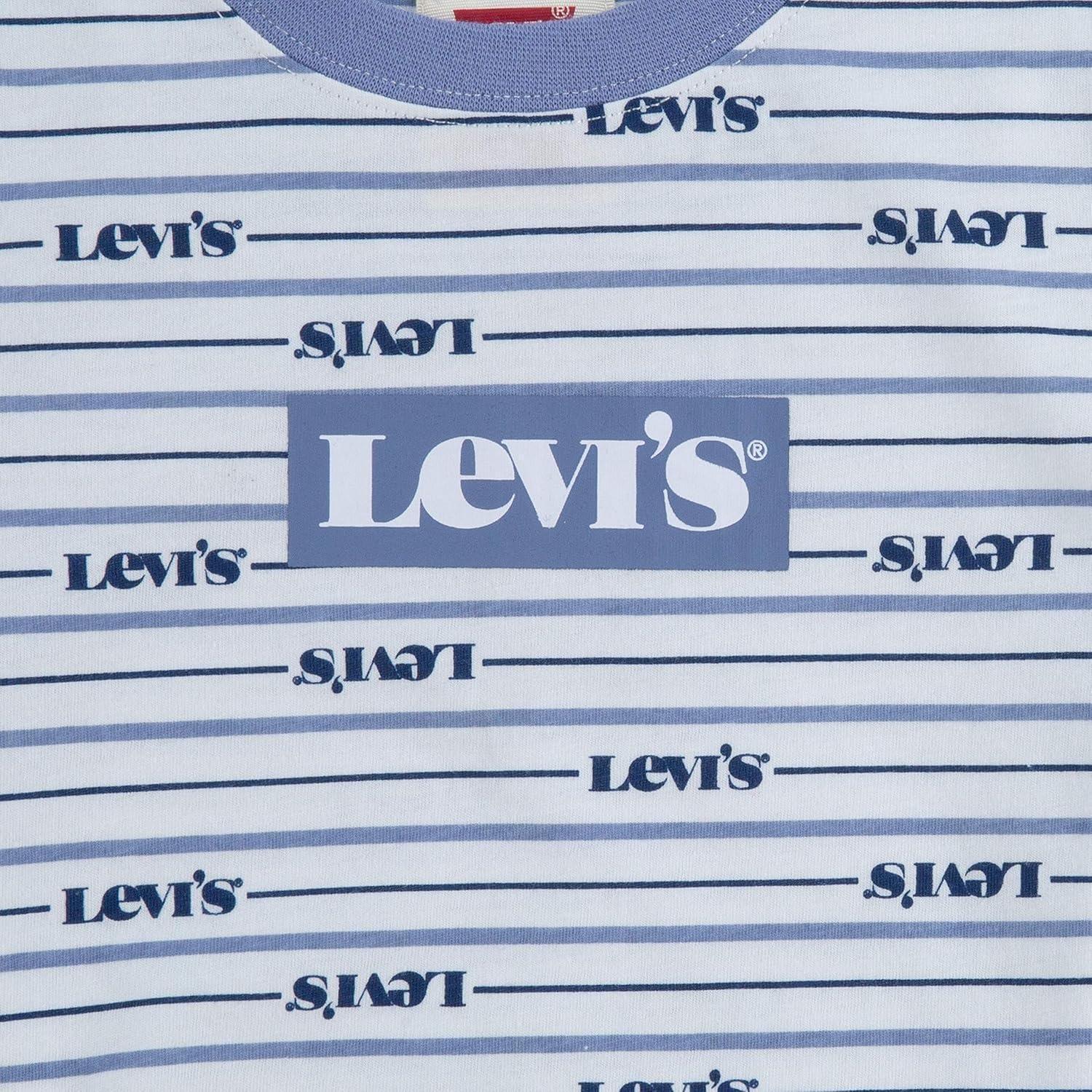 imageLevis Boys and Baby Graphic TShirt and Shorts 2Piece Outfit SetColony Blue