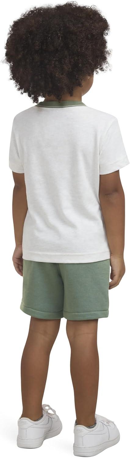 imageLevis Boys and Baby Graphic TShirt and Shorts 2Piece Outfit SetOatmeal Heather