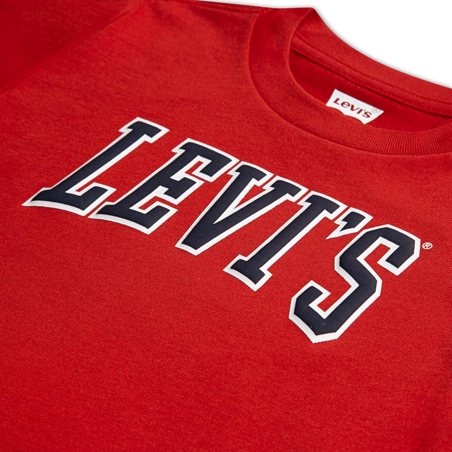 imageLevis Boys and Baby Graphic TShirt and Shorts 2Piece Outfit SetPompeian Red