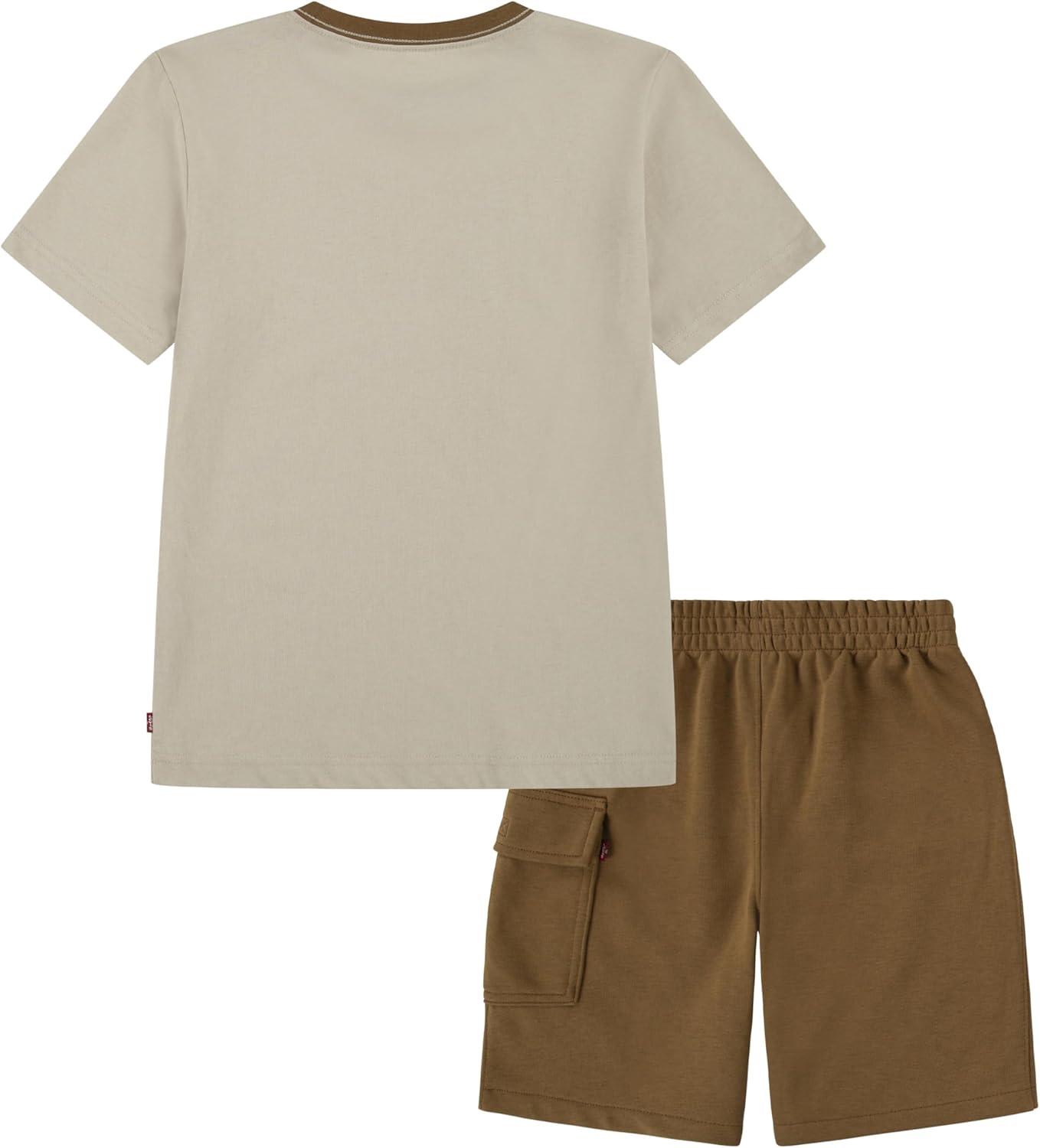 imageLevis Boys and Baby Graphic TShirt and Shorts 2Piece Outfit SetSafari