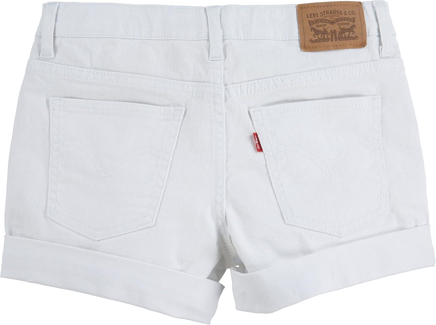 imageLevis Girls Girlfriend Fit Denim Shorty ShortsWhite