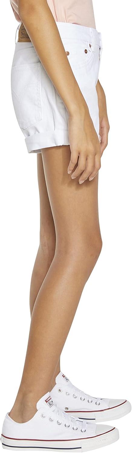 imageLevis Girls Girlfriend Fit Denim Shorty ShortsWhite