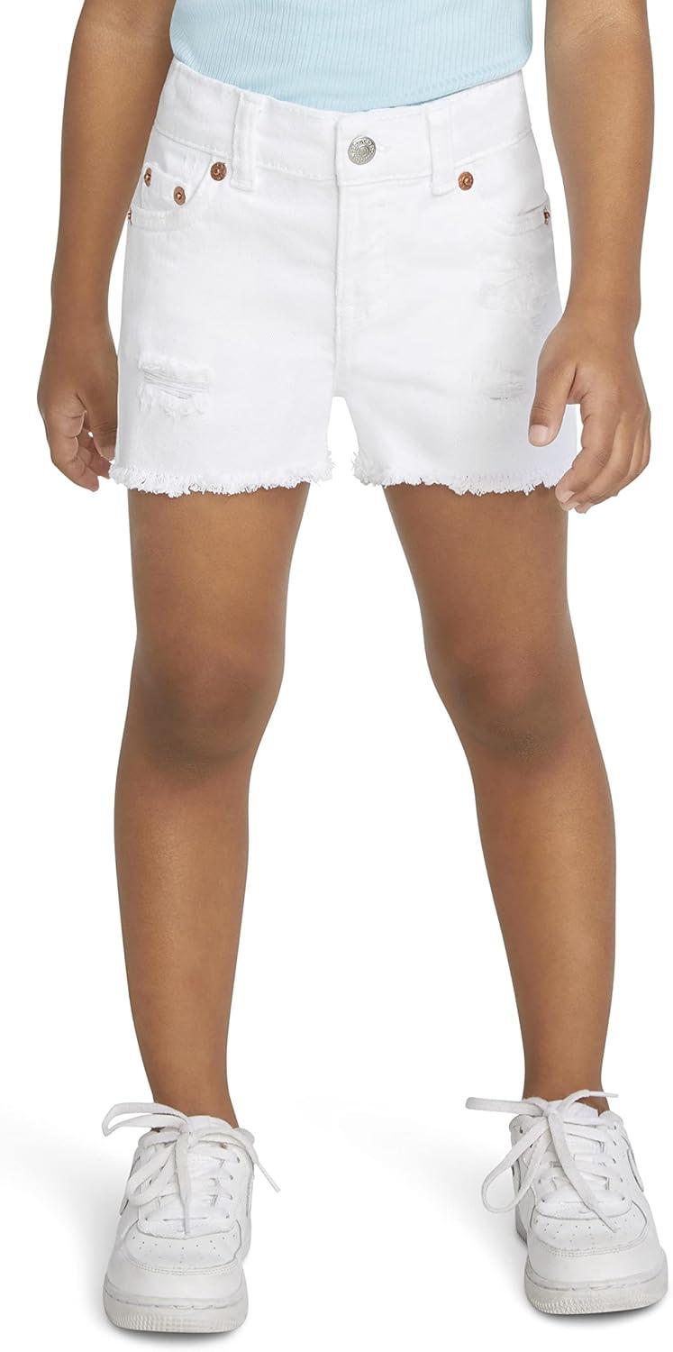 imageLevis Girls Girlfriend Fit Denim Shorty ShortsWhiteDestructed
