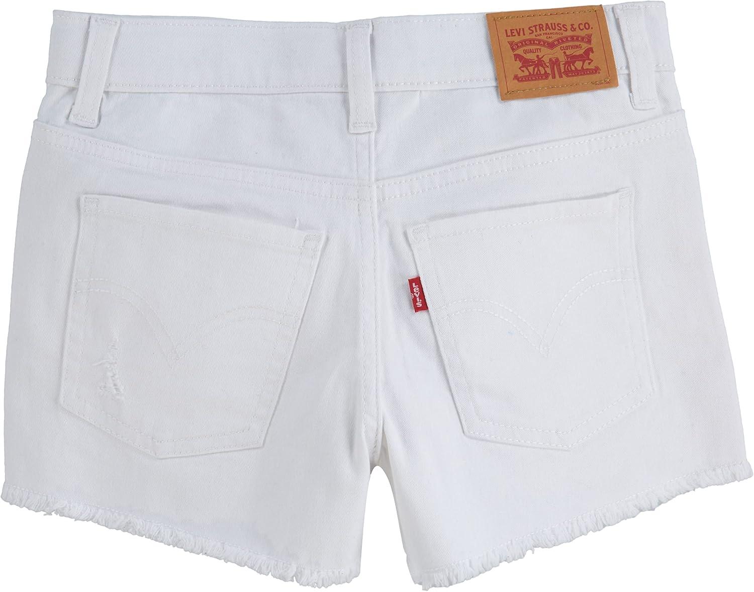 imageLevis Girls Girlfriend Fit Denim Shorty ShortsWhiteDestructed