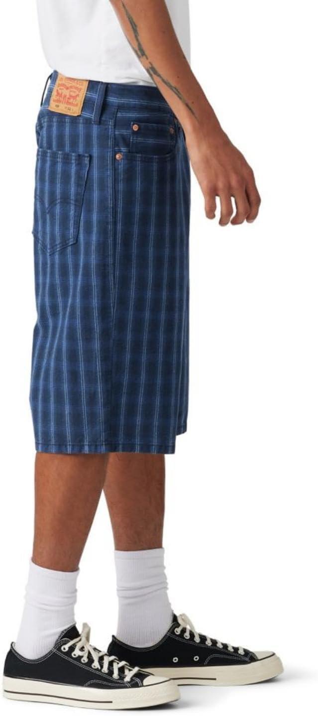 imageLevis Mens 469 Loose Straight Denim Shorts Also Available in Big amp TallLightsaber Plaid Navy Blazer Canvas