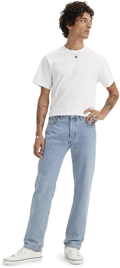 imageLevis Mens 501 Original Fit Jeans Also Available in Big amp TallLight Stonewash Rinse