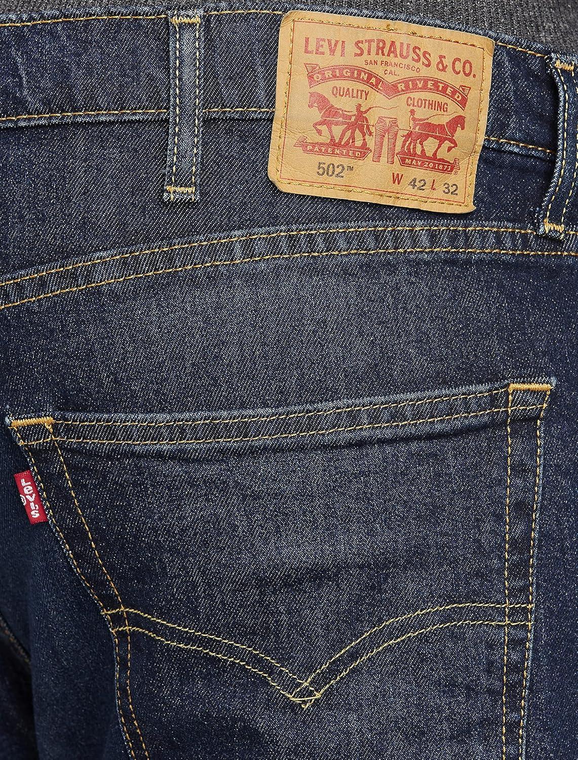 imageLevis Mens 502 Taper Fit Jeans Also Available in Big amp TallClean Run Dark Indigo