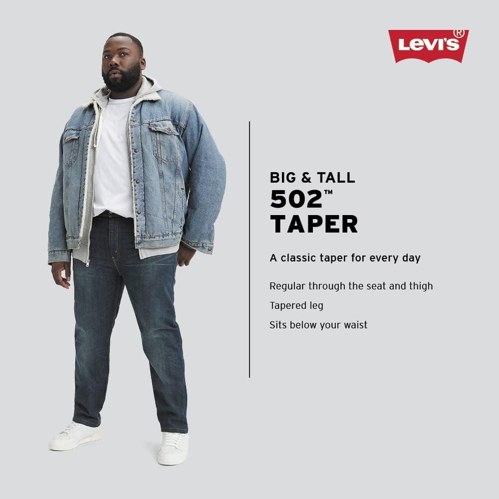 imageLevis Mens 502 Taper Fit Jeans Also Available in Big amp TallCrying Sky Stretch