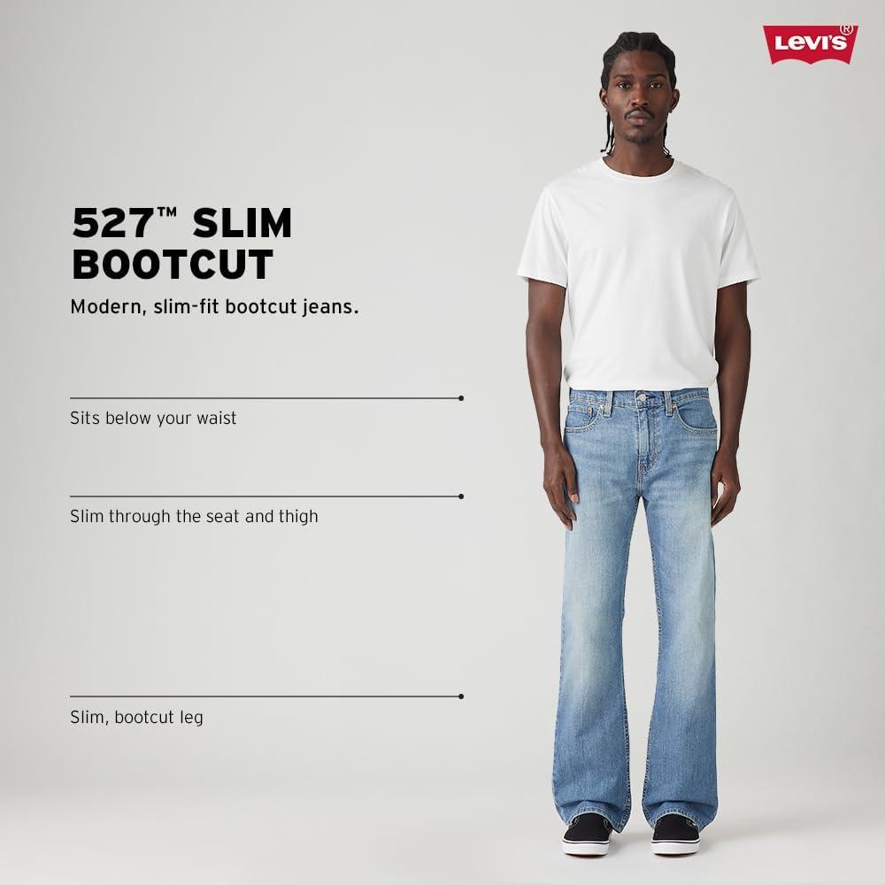 imageLevis Mens 527 Slim Bootcut JeansOverhaul