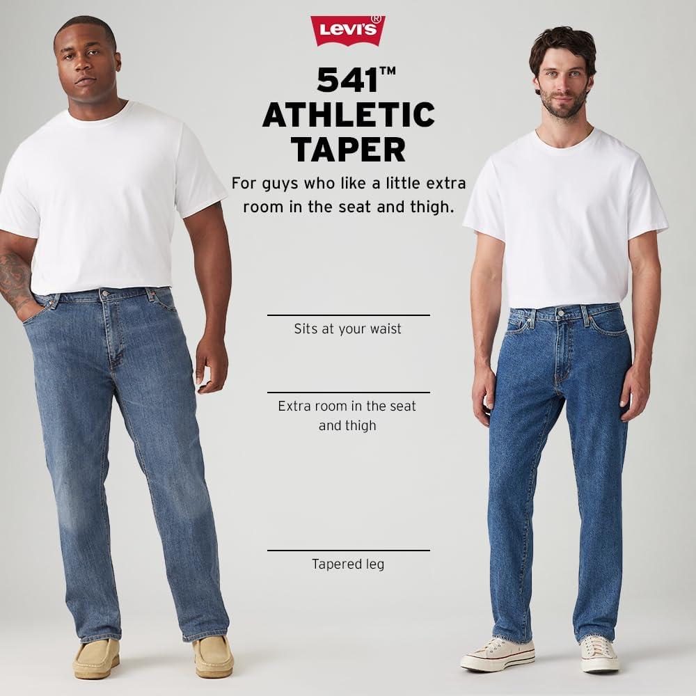 imageLevis Mens 541 Athletic Fit Jeans Also Available in Big amp TallCholla Black Overdye All Seasons Tech