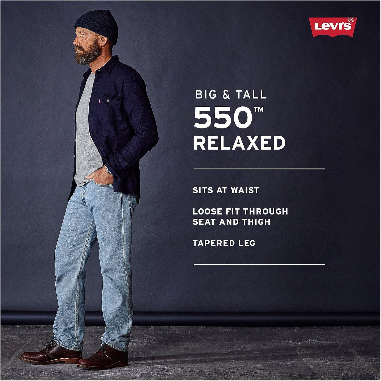 imageLevis Mens 550 Relaxed Fit JeansRinse Dark Wash Stretch