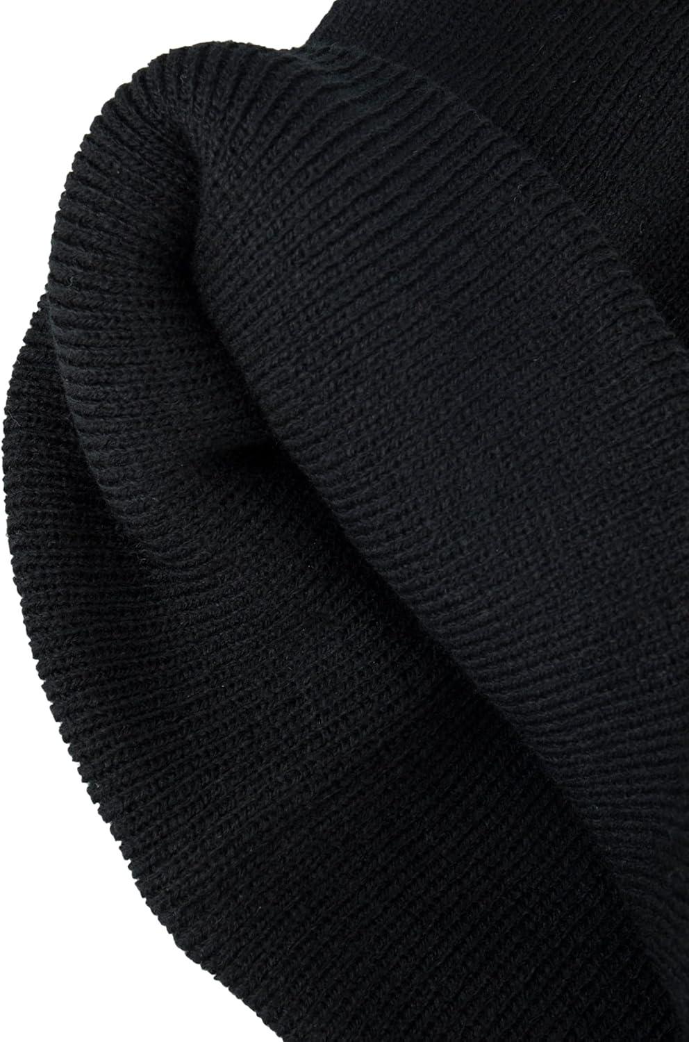 imageLevis Mens AllSeason Hero Beanie Soft Knit Cuffed Winter Hat Warm amp Comfortable Everyday StyleBlack Solid