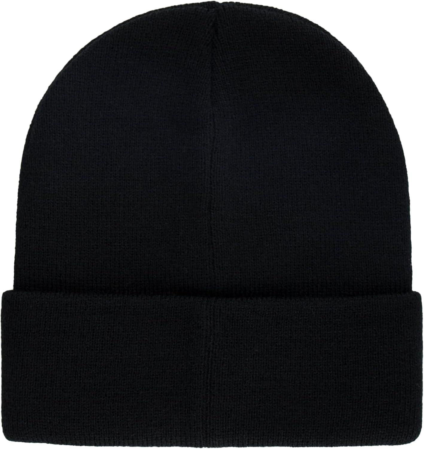 imageLevis Mens AllSeason Hero Beanie Soft Knit Cuffed Winter Hat Warm amp Comfortable Everyday StyleBlack Solid