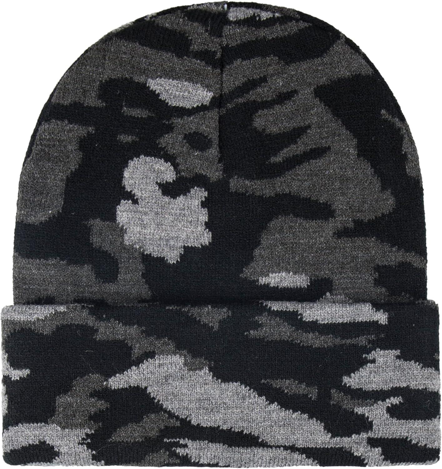 imageLevis Mens AllSeason Hero Beanie Soft Knit Cuffed Winter Hat Warm amp Comfortable Everyday StyleCamo Black