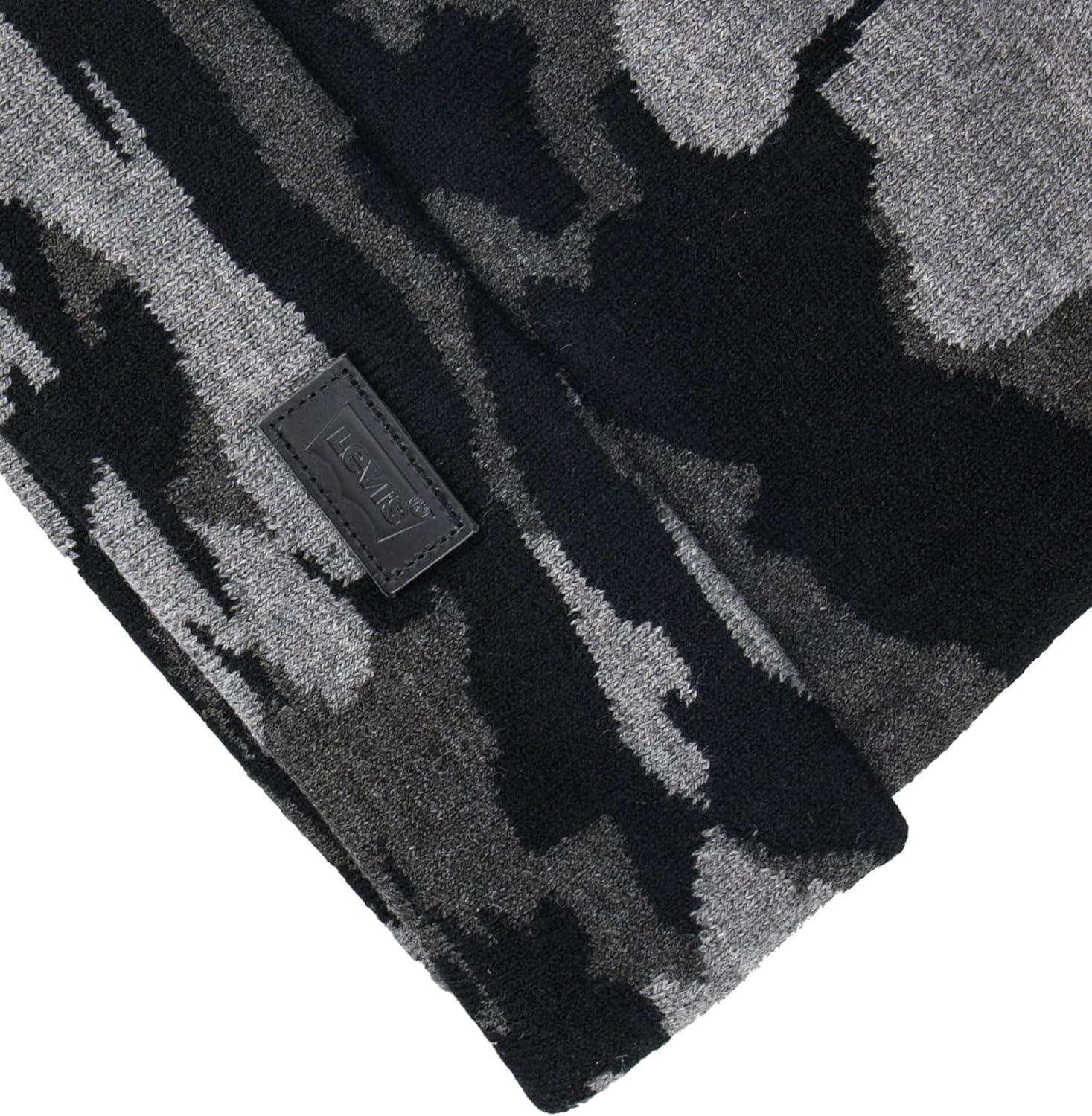 imageLevis Mens AllSeason Hero Beanie Soft Knit Cuffed Winter Hat Warm amp Comfortable Everyday StyleCamo Black