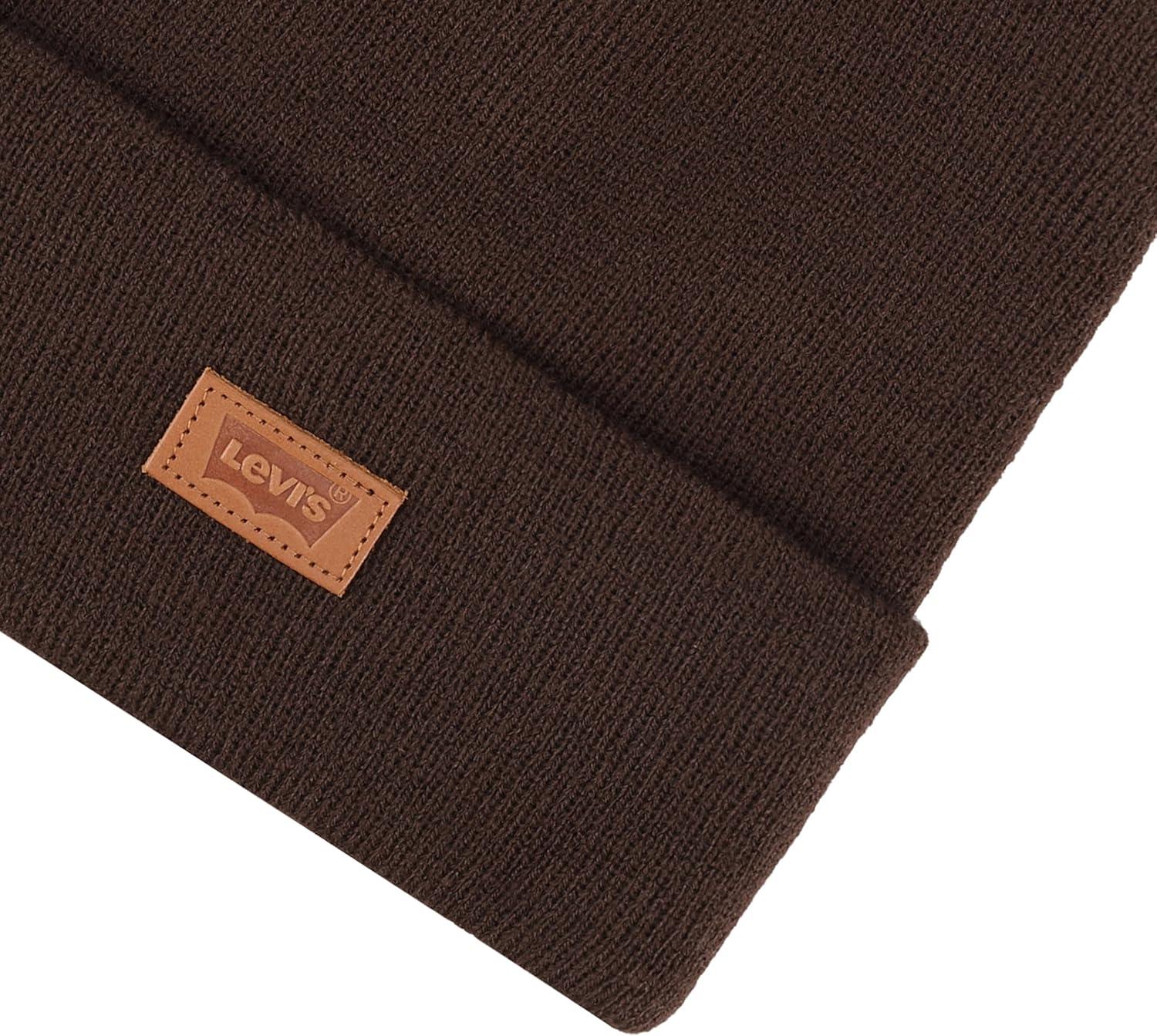 imageLevis Mens AllSeason Hero Beanie Soft Knit Cuffed Winter Hat Warm amp Comfortable Everyday StyleChocolate