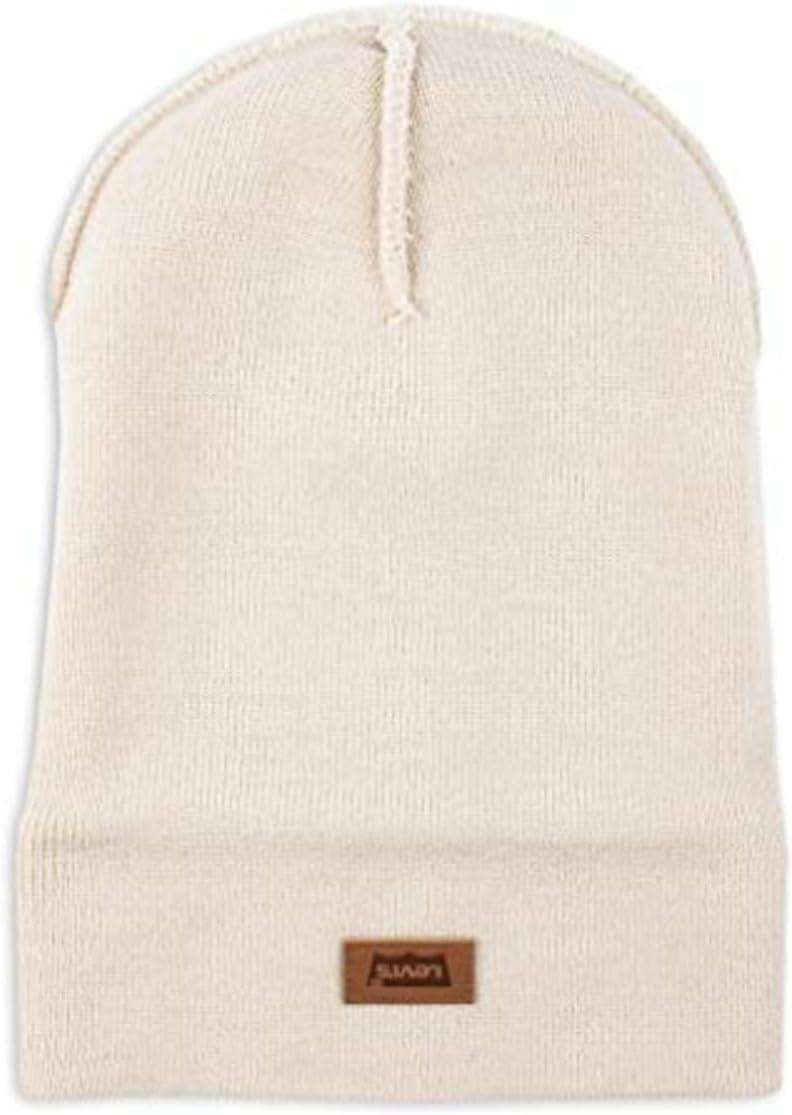 imageLevis Mens AllSeason Hero Beanie Soft Knit Cuffed Winter Hat Warm amp Comfortable Everyday StyleCream Solid