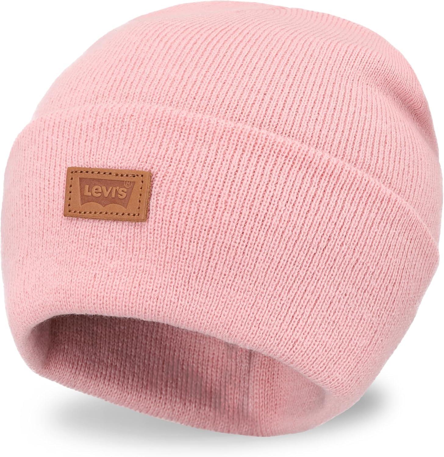 imageLevis Mens AllSeason Hero Beanie Soft Knit Cuffed Winter Hat Warm amp Comfortable Everyday StyleDusty Pink