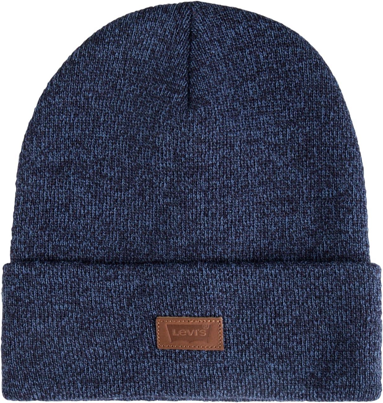imageLevis Mens AllSeason Hero Beanie Soft Knit Cuffed Winter Hat Warm amp Comfortable Everyday StyleMarl Blue