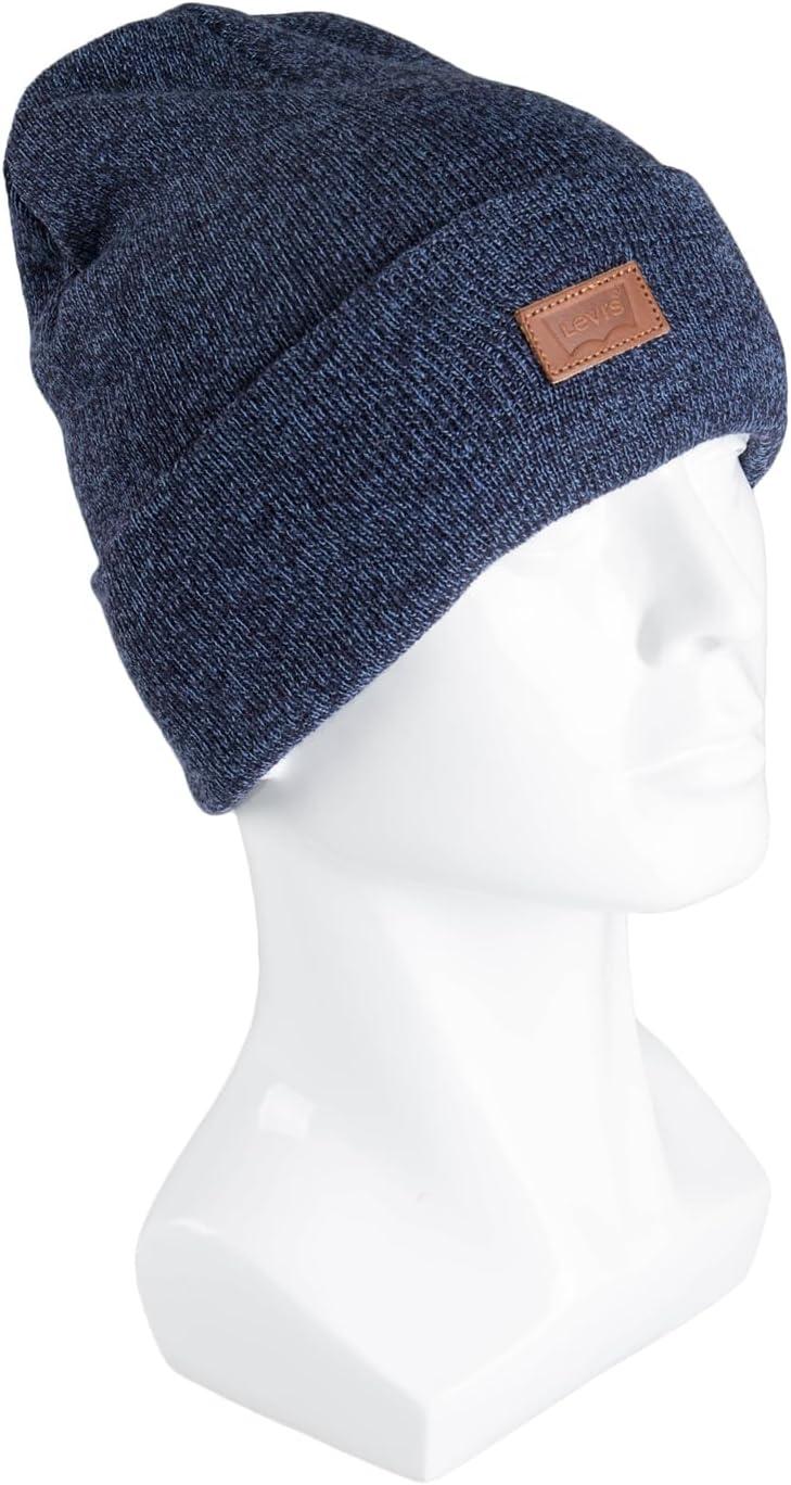 imageLevis Mens AllSeason Hero Beanie Soft Knit Cuffed Winter Hat Warm amp Comfortable Everyday StyleMarl Blue