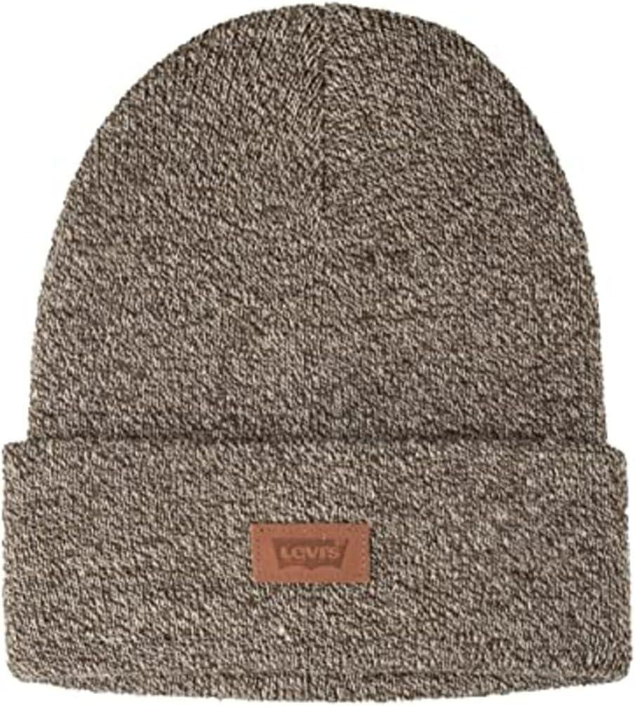 imageLevis Mens AllSeason Hero Beanie Soft Knit Cuffed Winter Hat Warm amp Comfortable Everyday StyleMarl Brown