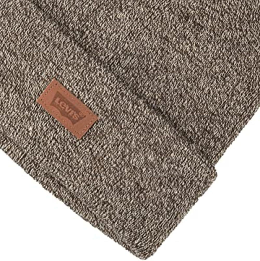imageLevis Mens AllSeason Hero Beanie Soft Knit Cuffed Winter Hat Warm amp Comfortable Everyday StyleMarl Brown