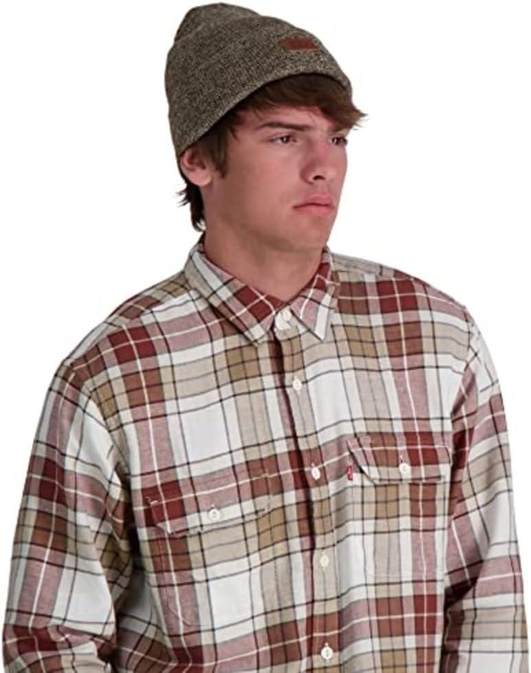 imageLevis Mens AllSeason Hero Beanie Soft Knit Cuffed Winter Hat Warm amp Comfortable Everyday StyleMarl Brown