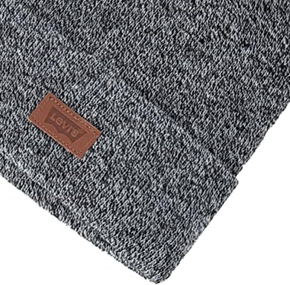 imageLevis Mens AllSeason Hero Beanie Soft Knit Cuffed Winter Hat Warm amp Comfortable Everyday StyleMarled Grey