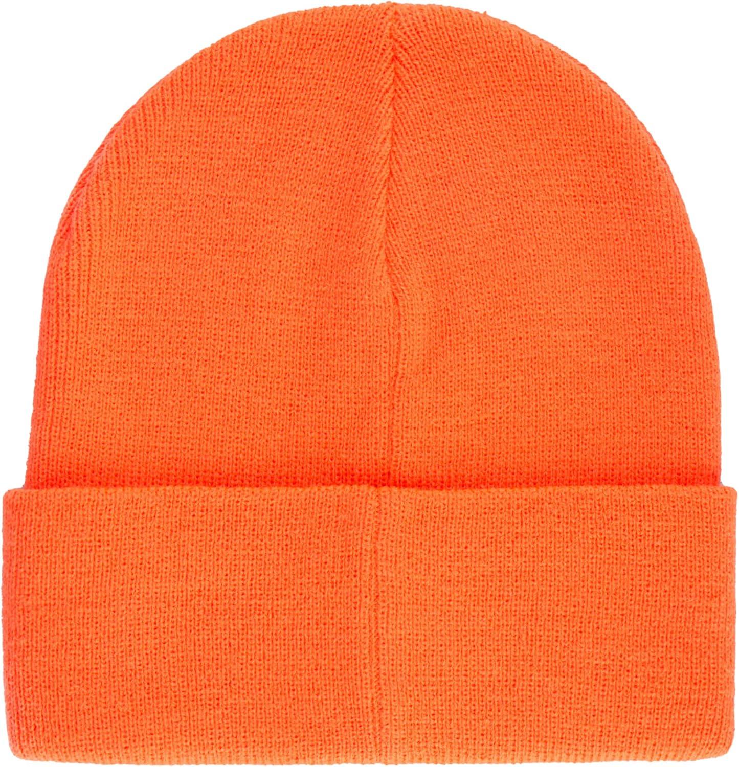 imageLevis Mens AllSeason Hero Beanie Soft Knit Cuffed Winter Hat Warm amp Comfortable Everyday StyleNeon Orange Solid