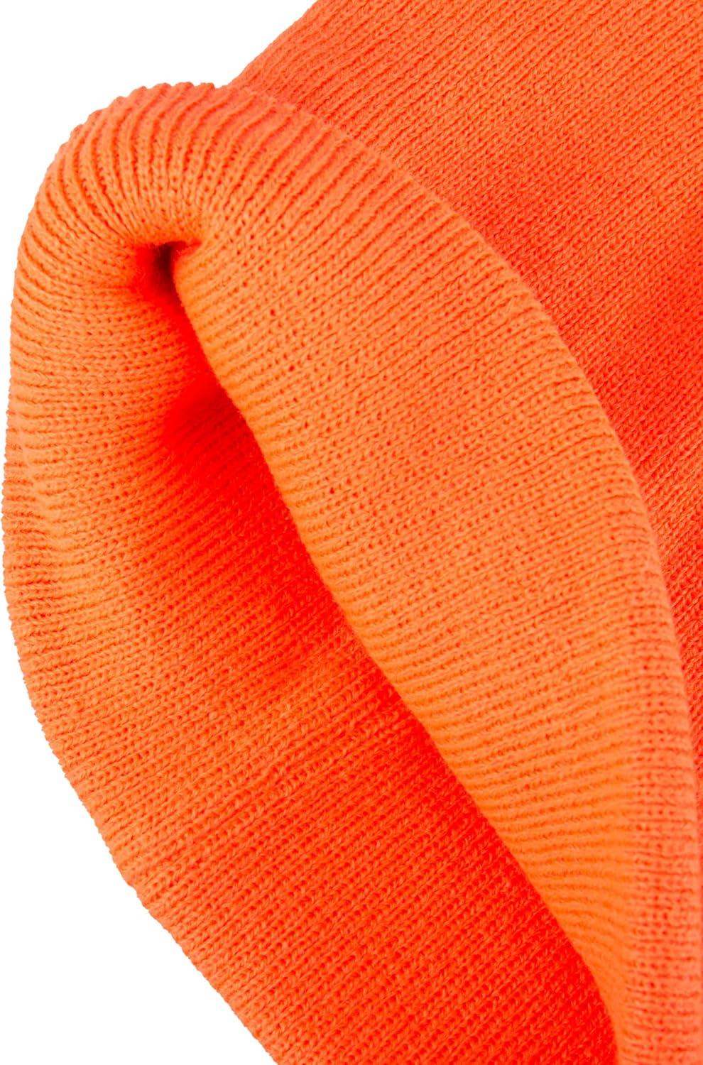 imageLevis Mens AllSeason Hero Beanie Soft Knit Cuffed Winter Hat Warm amp Comfortable Everyday StyleNeon Orange Solid