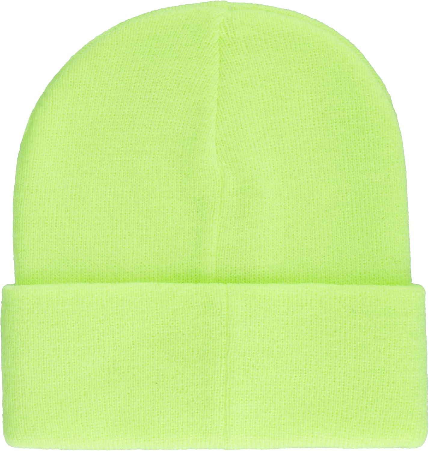 imageLevis Mens AllSeason Hero Beanie Soft Knit Cuffed Winter Hat Warm amp Comfortable Everyday StyleNeon Yellow Solid