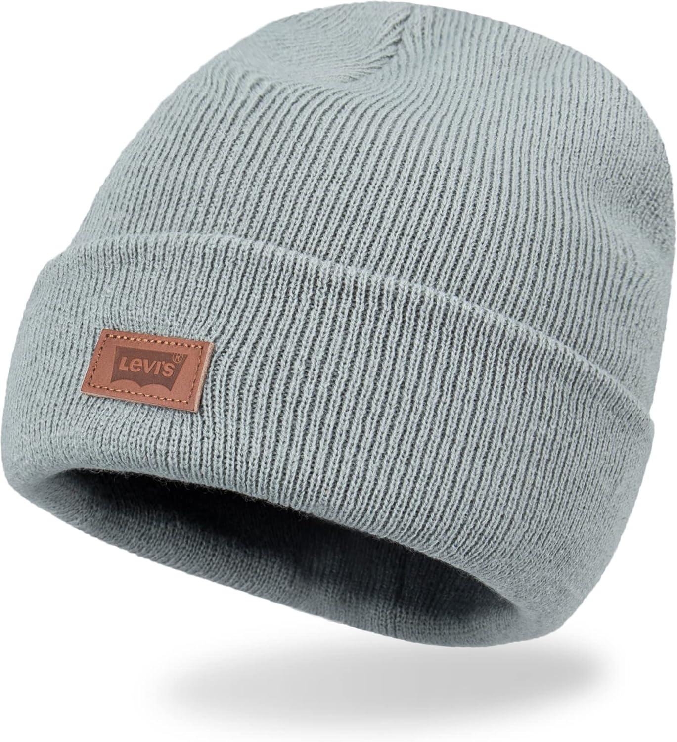 imageLevis Mens AllSeason Hero Beanie Soft Knit Cuffed Winter Hat Warm amp Comfortable Everyday StyleSeafoam Solid