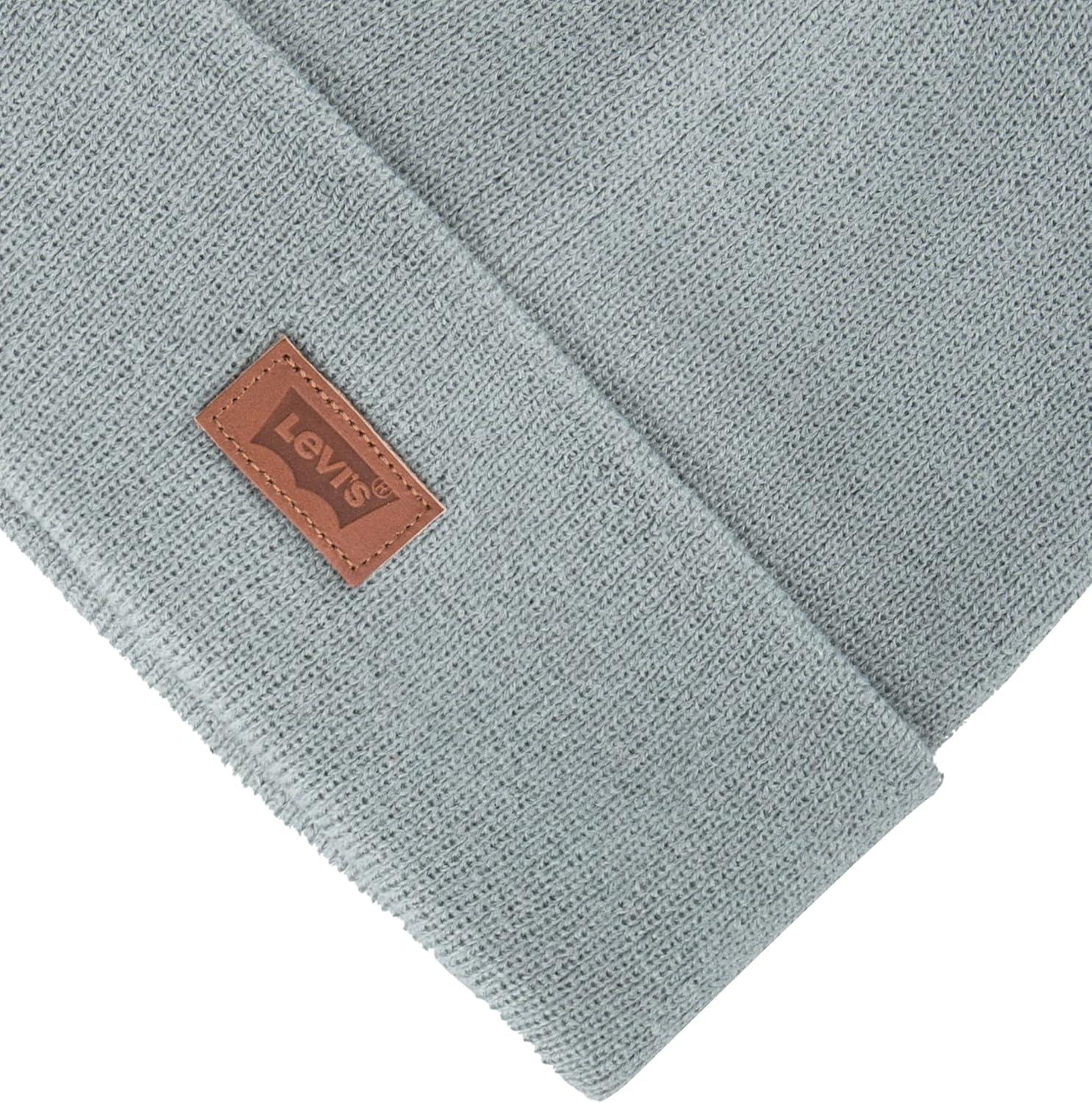 imageLevis Mens AllSeason Hero Beanie Soft Knit Cuffed Winter Hat Warm amp Comfortable Everyday StyleSeafoam Solid