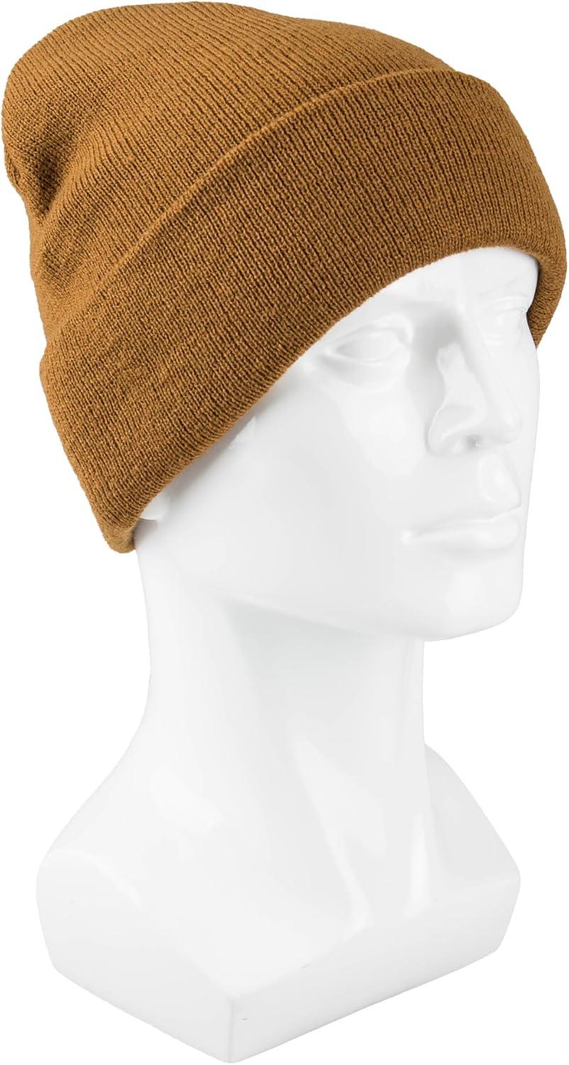 imageLevis Mens AllSeason Hero Beanie Soft Knit Cuffed Winter Hat Warm amp Comfortable Everyday StyleTan Red Tab