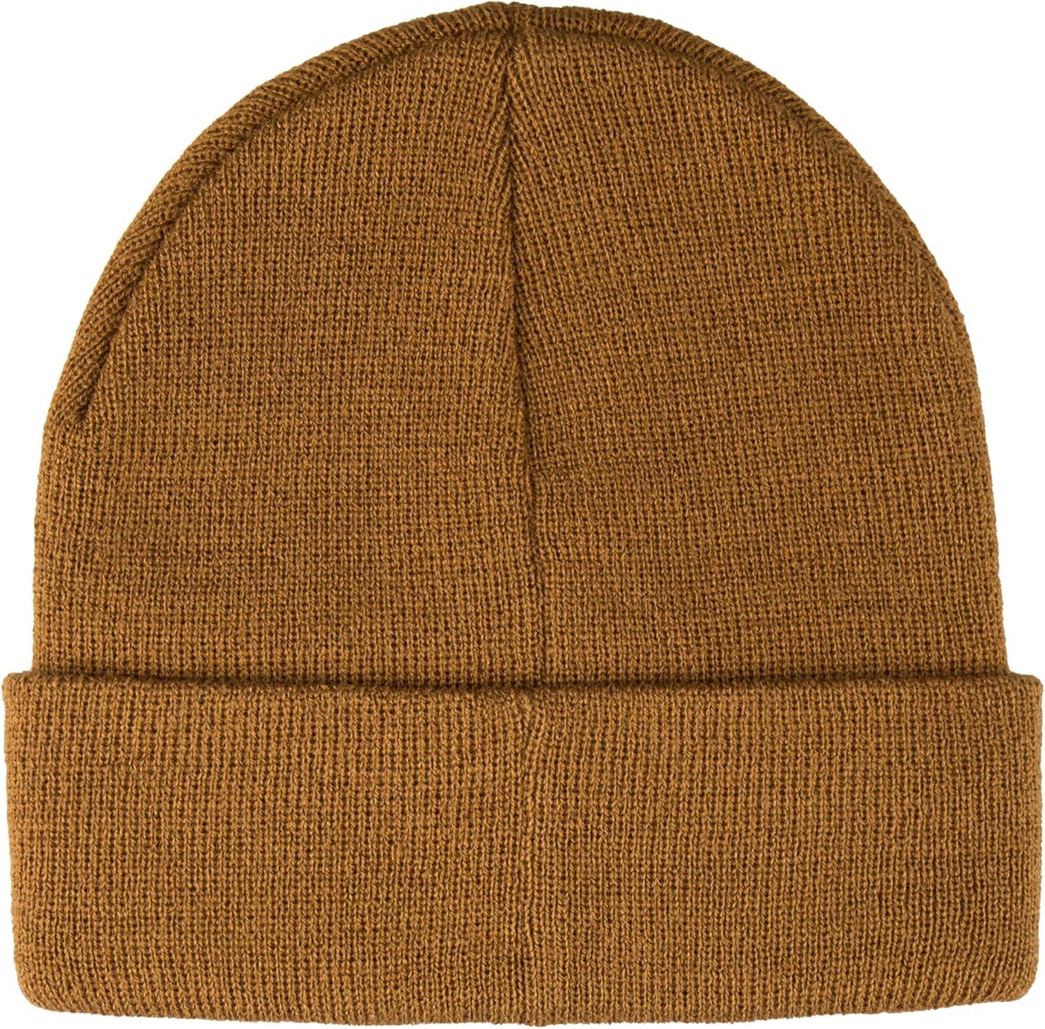 imageLevis Mens AllSeason Hero Beanie Soft Knit Cuffed Winter Hat Warm amp Comfortable Everyday StyleTan Red Tab