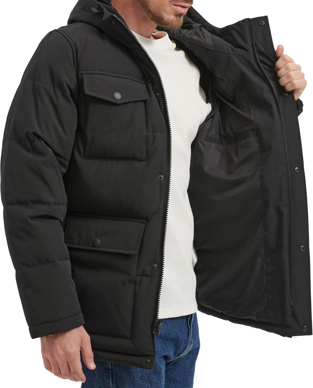 imageLevis Mens Arctic Cloth Quilted Performance ParkaBlack