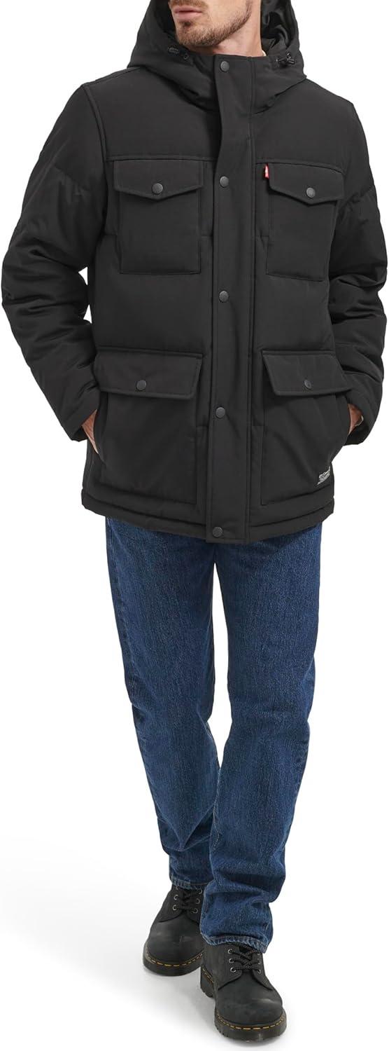 imageLevis Mens Arctic Cloth Quilted Performance ParkaBlack