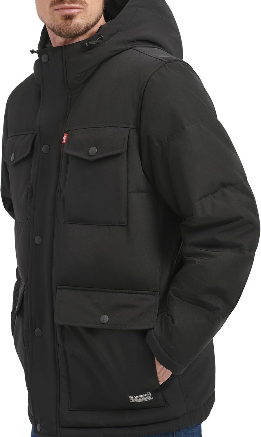 imageLevis Mens Arctic Cloth Quilted Performance ParkaBlack