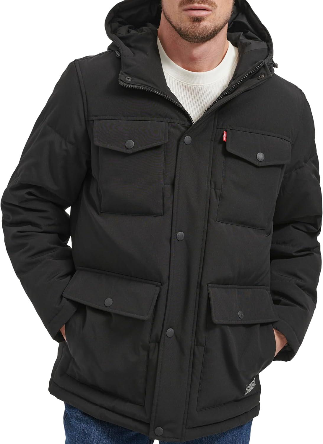 imageLevis Mens Arctic Cloth Quilted Performance ParkaBlack
