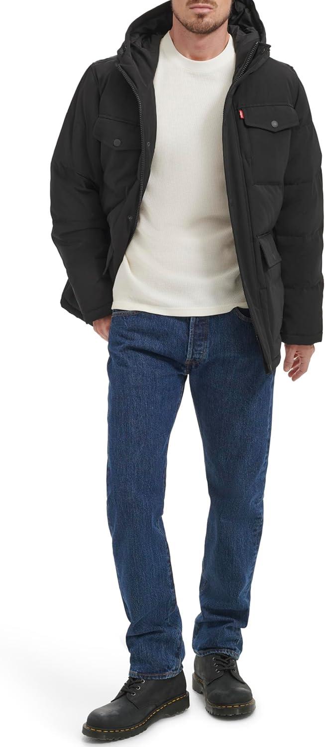 imageLevis Mens Arctic Cloth Quilted Performance ParkaBlack