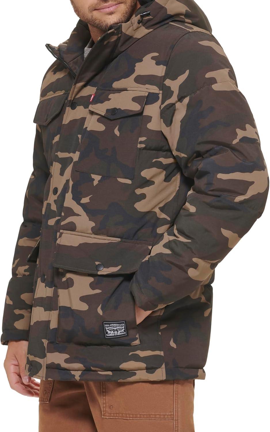 imageLevis Mens Arctic Cloth Quilted Performance ParkaCamouflage