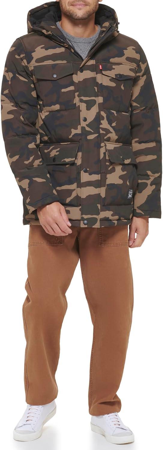 imageLevis Mens Arctic Cloth Quilted Performance ParkaCamouflage