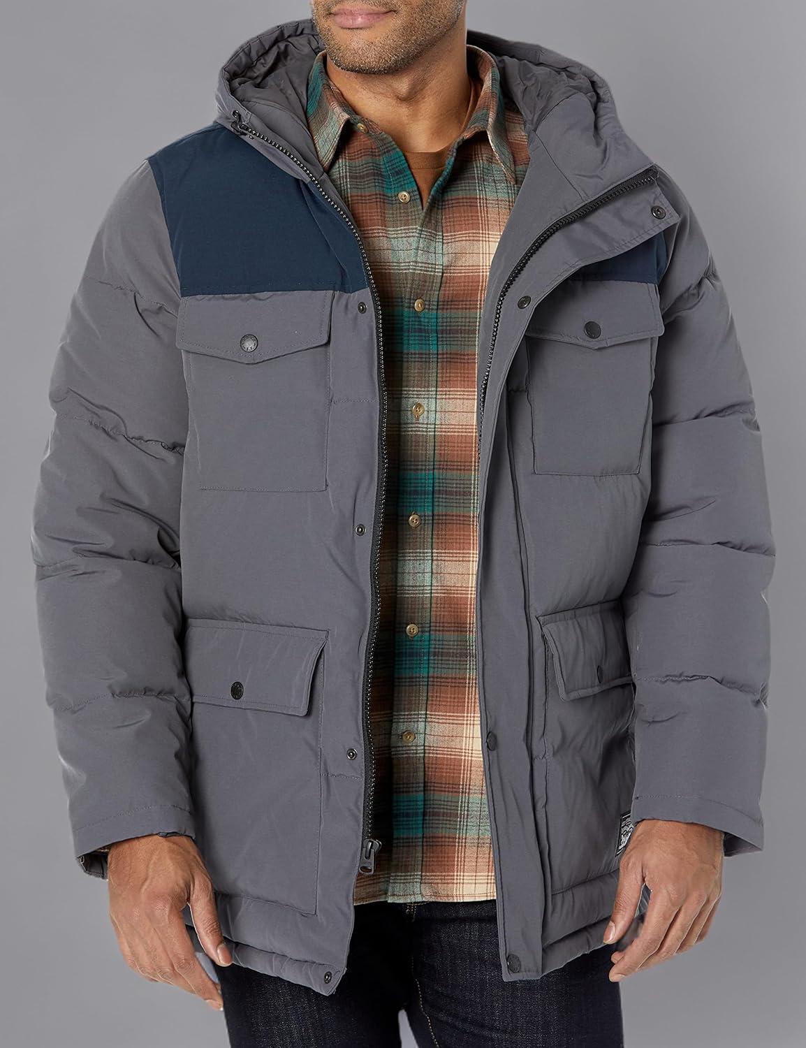 imageLevis Mens Arctic Cloth Quilted Performance ParkaCharcoalNavy