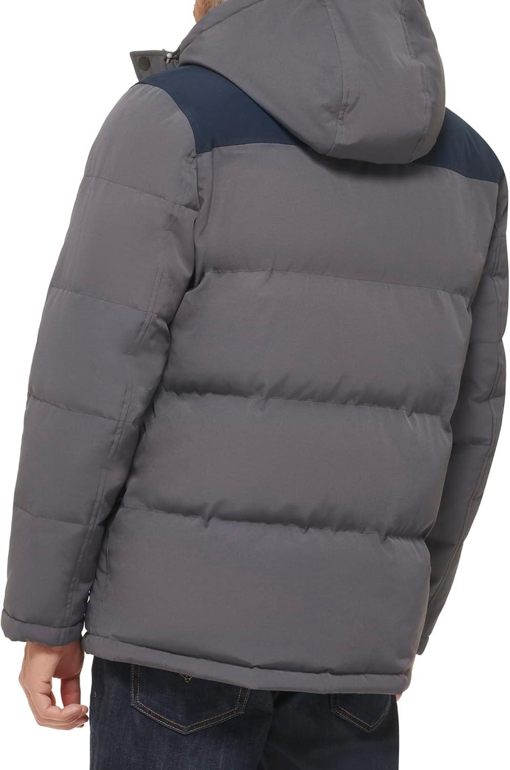 imageLevis Mens Arctic Cloth Quilted Performance ParkaCharcoalNavy