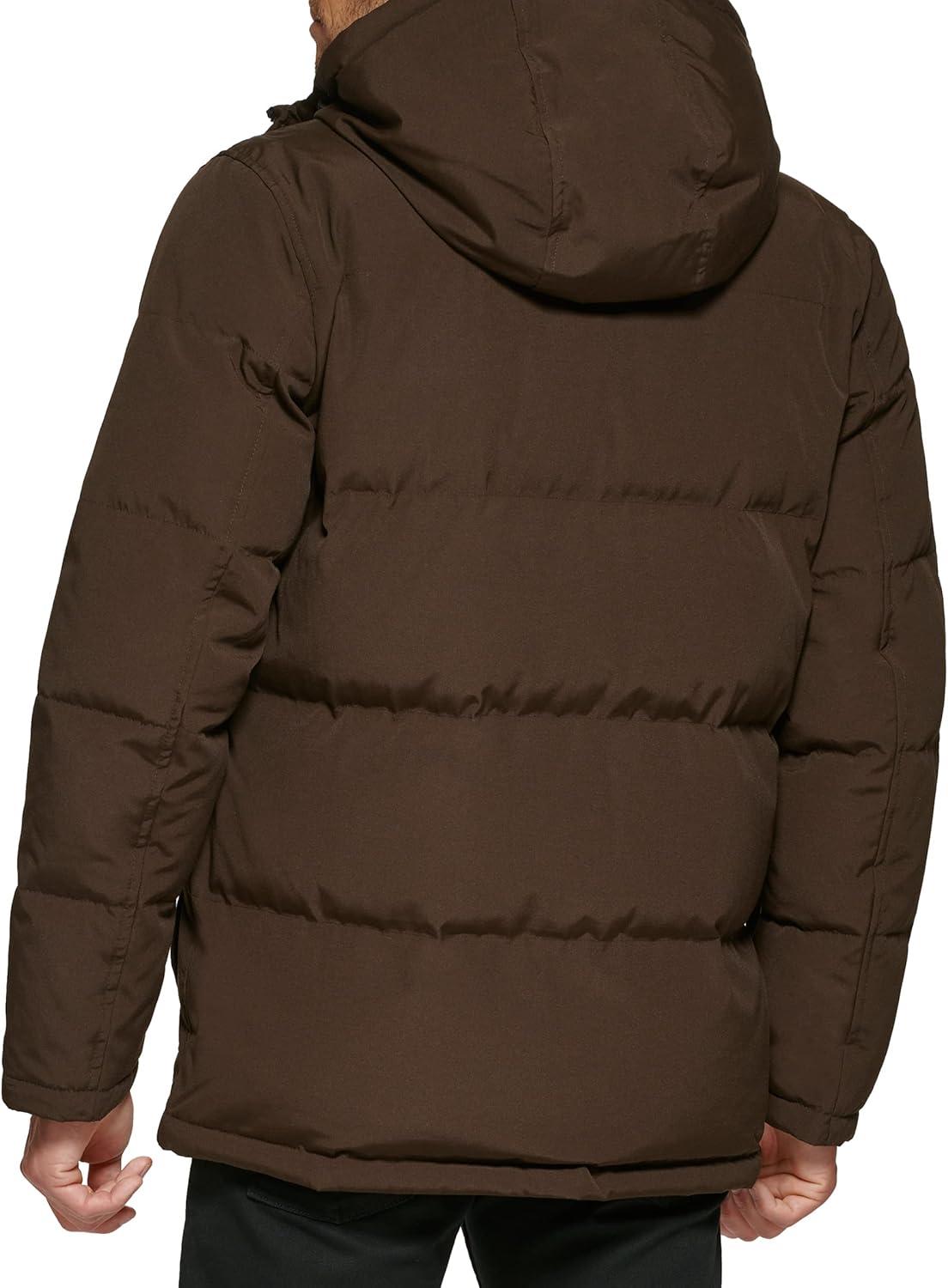imageLevis Mens Arctic Cloth Quilted Performance ParkaDark Brown
